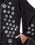 Trendy Front open Hand embroidered Nida Dubai Kaftan Black