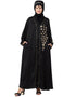 Modern Front open Hand embroidered Nida Dubai Kaftan Black