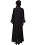 Modern Front open Hand embroidered Nida Dubai Kaftan Black