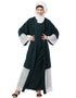 Islamic Bottom and Sleeve embroidered fabric with extra Jacket at front Abaya Green