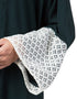 Islamic Bottom and Sleeve embroidered fabric with extra Jacket at front Abaya Green