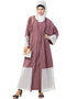 Muslimah Bottom and Sleeve Embroidered Fabric With Extra Jacket at Front Abaya Pink