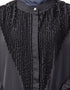 Muslim Diamond Beads Front open Abaya Dark Grey