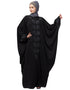 Modest Front and Sleeve hand embroidered Kaftan Black
