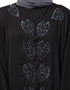 Modest Front and Sleeve hand embroidered Kaftan Black
