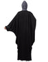 Modest Front and Sleeve hand embroidered Kaftan Black