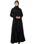 Islamic Two Piece Front and Back fully Beaded Party Abaya Black