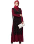Arabic Two Piece Diamond cut fully Beaded Front and Back Party Abaya Black