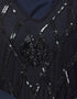 Women Two Piece Diamond cut fully Beaded Front and Back Party Abaya Black