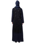Women Two Piece Diamond cut fully Beaded Front and Back Party Abaya Black