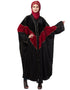 Muslimah Velvet contrast triangle front open Dubai Kaftan Black