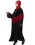 Muslimah Velvet contrast triangle front open Dubai Kaftan Black