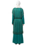 Chic Two Piece Butterfly sleeve Fully Beaded Abaya Green