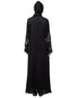 Modern Stone hand work at front and sleeve A line Abaya Black