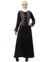 Dubai Front and Sleeve hand embroidered Party Abaya Black