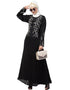 Dubai Front and Sleeve hand embroidered Party Abaya Black