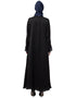 Muslim Front and Sleeve hand embroidered Party Abaya Black