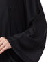 Modest Front Open Pleated embroidered Abaya Black