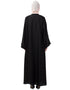 Modest Front Open Pleated embroidered Abaya Black