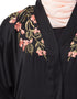 Muslim Front to back Resham embroidery front open Abaya Black