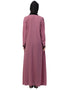 Modest Side embroidery contrast piping Abaya Pink