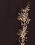 Islamic Bottom Embroidery Contrast Piping Abaya Brown