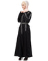 Muslimah Full Embroiodered Hand embroidery A line Abaya Black