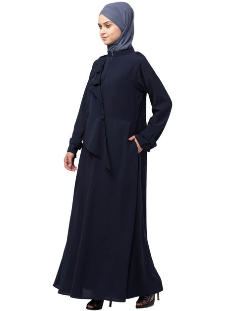 Muslimah Extra Jacket style Panel Executive Abaya Navy Blue