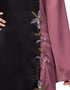 Chic Contrast Front and sleeve Hand work Abaya Black
