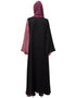 Chic Contrast Front and sleeve Hand work Abaya Black