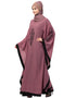 Trendy Center and Sleeve embroidery contrast Band Kaftan Pink