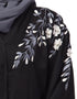 Modern Front to back Resham Embroidery Front Open Abaya Black