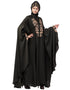 Dubai Neck and Sleeve Embroidered Irani Kaftan Black