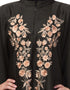 Dubai Neck and Sleeve Embroidered Irani Kaftan Black