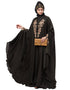 Dubai Neck and Sleeve Embroidered Irani Kaftan Black
