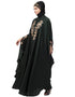Muslim Neck and Sleeve Embroidered Irani Kaftan Dark Green