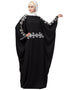 Modest Waist and both sleeve resham embroidery Nida kaftan Black