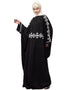 Modest Waist and both sleeve resham embroidery Nida kaftan Black
