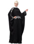 Modest Waist and both sleeve resham embroidery Nida kaftan Black