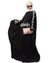 Modest Waist and both sleeve resham embroidery Nida kaftan Black