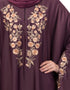 Islamic Neck and Sleeve Embroidered Irani Kaftan Wine