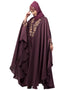 Islamic Neck and Sleeve Embroidered Irani Kaftan Wine