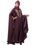 Islamic Neck and Sleeve Embroidered Irani Kaftan Wine