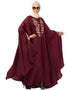 Arabic Neck and Sleeve Embroidered Irani Kaftan Maroon