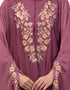 Women Neck and Sleeve Embroidered Irani Kaftan Mauve Pink