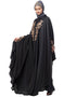 Muslimah Neck and Sleeve Embroidered Irani Kaftan Dark Grey