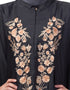 Muslimah Neck and Sleeve Embroidered Irani Kaftan Dark Grey