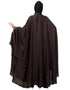 Chic Neck and Sleeve Embroidered Irani Kaftan Coffee Brown