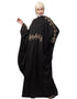 Trendy Waist and both sleeve resham embroidery Nida kaftan Black