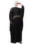 Trendy Waist and both sleeve resham embroidery Nida kaftan Black